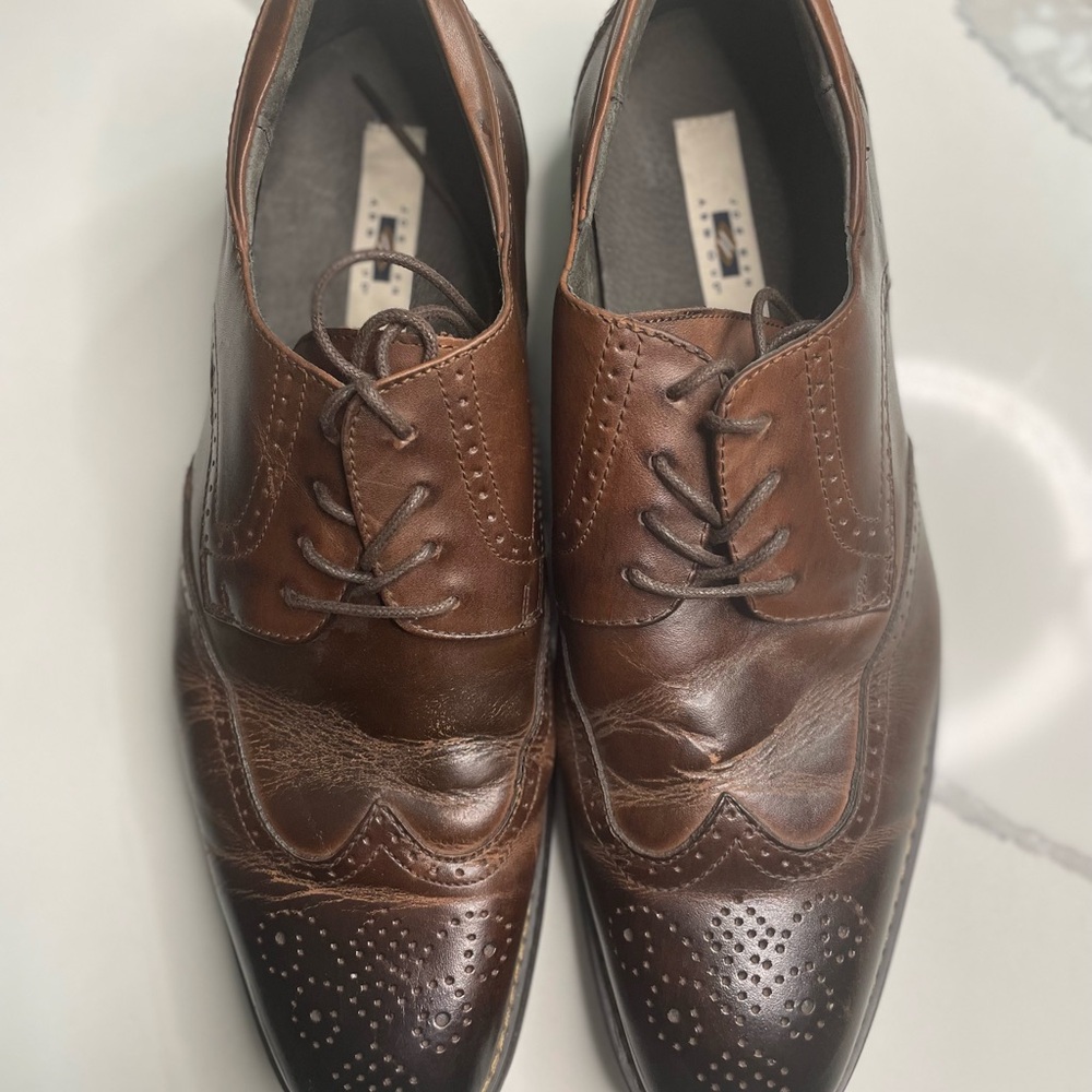 GUC Joseph Abboud Dark Brown Wingtip Oxfords